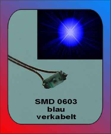 LED SMD 0603 blue verkabelt