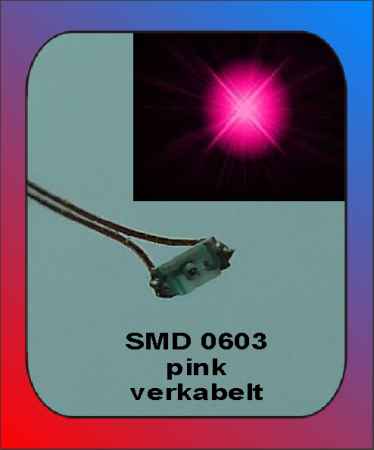 LED SMD 0603 pink rosa verkabelt
