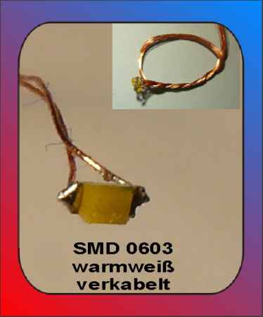 LED SMD 0603 warm-white - verkabelt