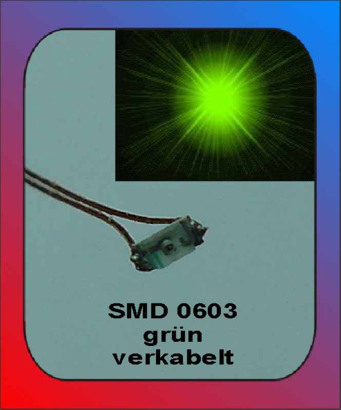 LED SMD 0603 green verkabelt