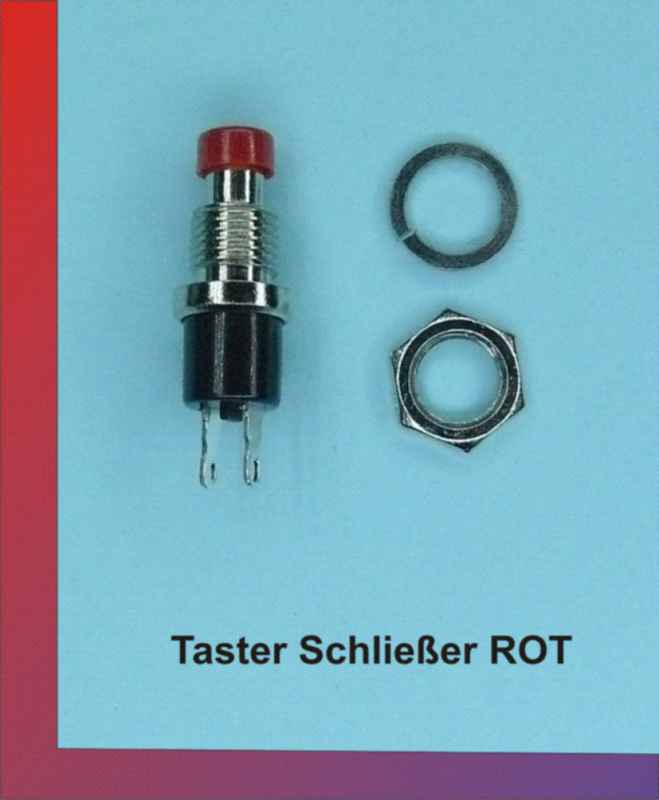 Taster 1-polig rot Schließer