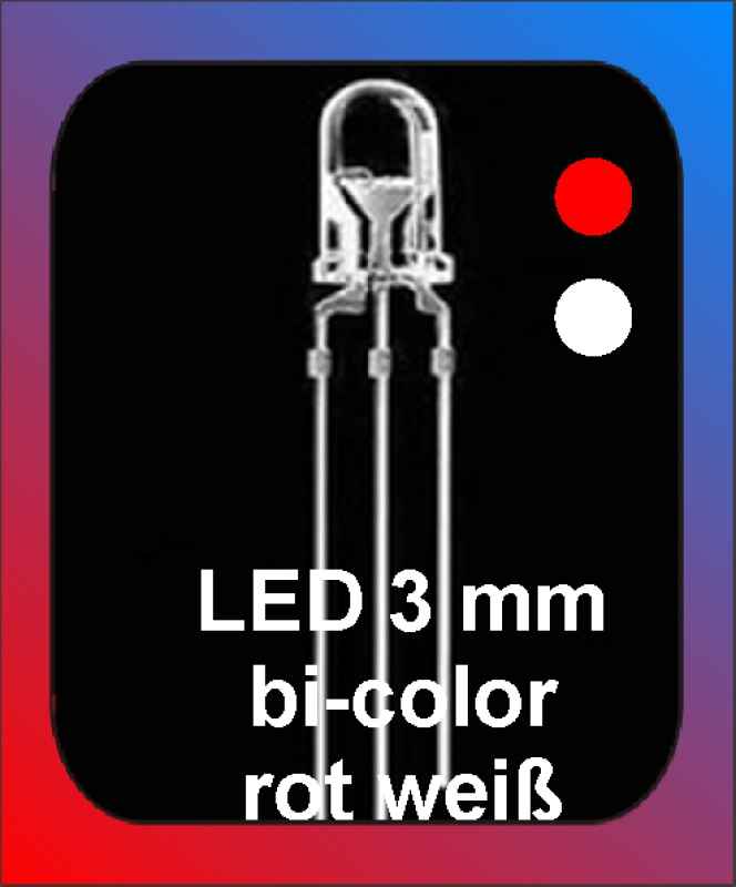 LED 3 mm rot - weiß Dual-Led bicolor