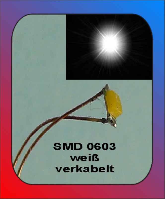 LED SMD 0603 white - verkabelt