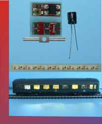 Waggonbeleuchtung 100 N digital fertig bestückte Platine SMD Streifen kaltweiß